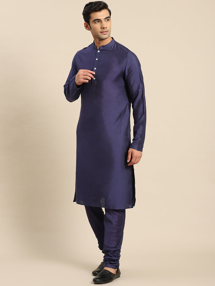 Kisah Men Blue Kurta Jacket Set