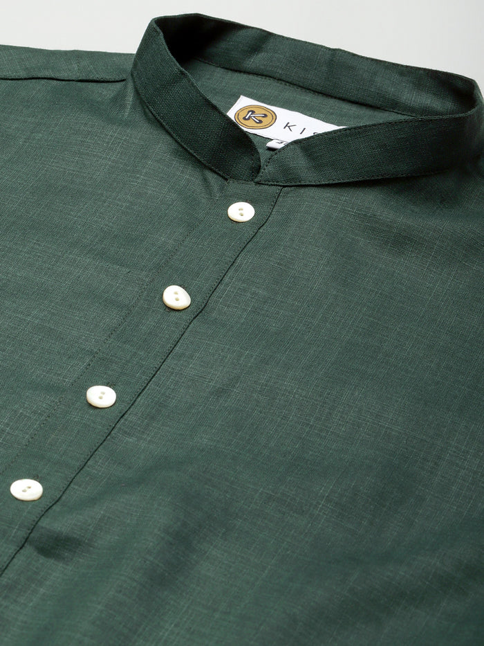 Kisah men Bottle green kurta jacket set