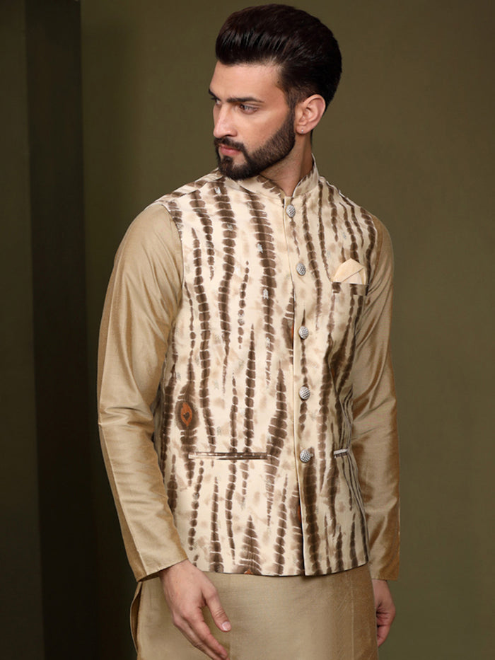 Kisah Men Cream  Nehru Jacket (Set of 1)