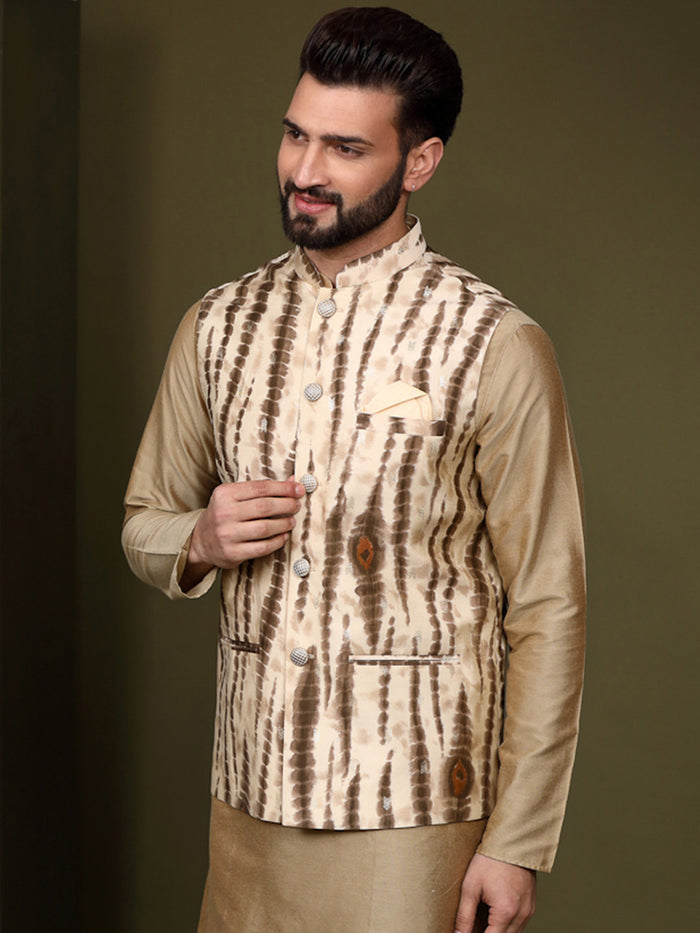 Kisah Men Cream  Nehru Jacket (Set of 1)