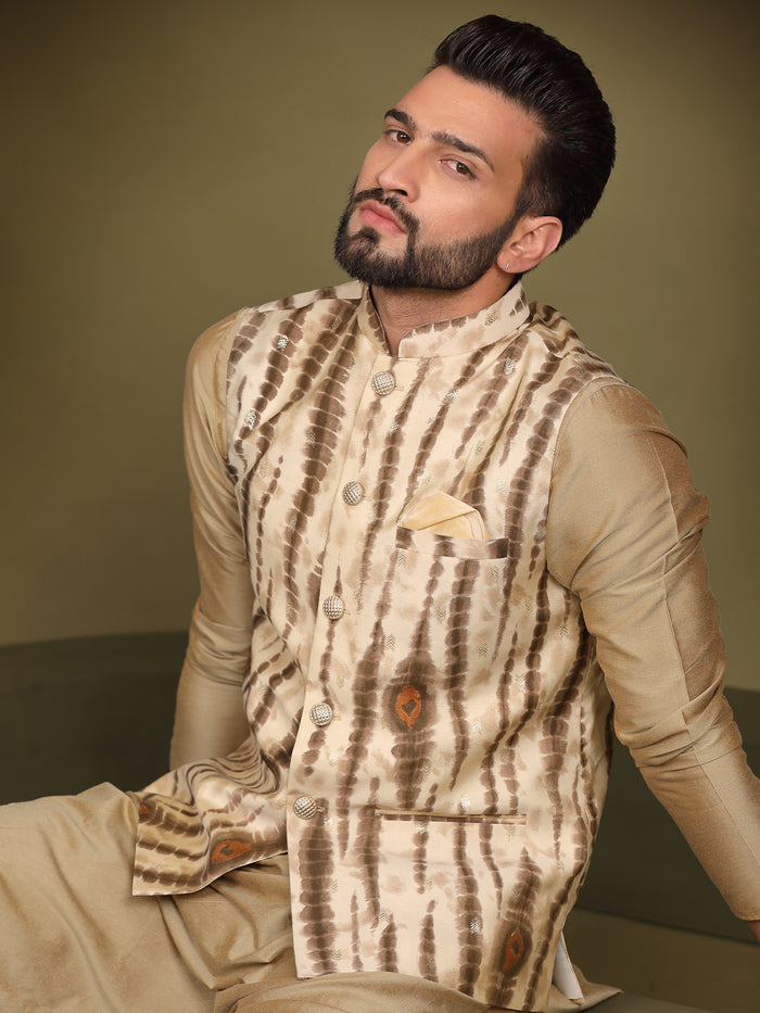Kisah Men Cream  Nehru Jacket (Set of 1)