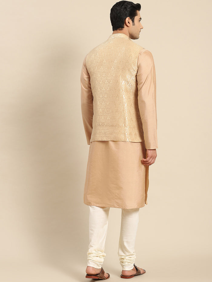 Kisah Men Gold Kurta Jacket Set
