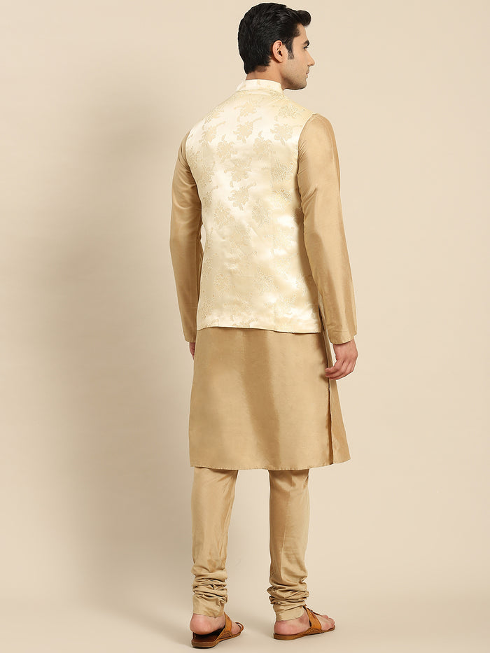 Kisah Men Gold Kurta Jacket Set