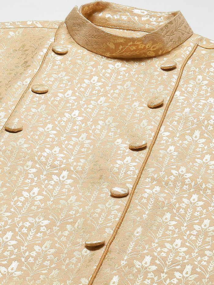 Kisah Men Gold Kurta Jacket Set
