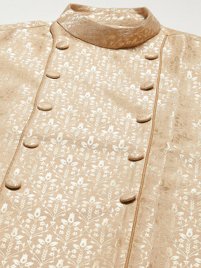 Kisah Men Gold Kurta Jacket Set