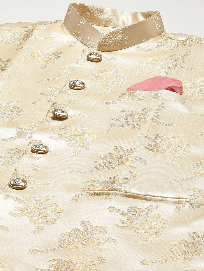 Kisah Men Gold Kurta Jacket Set