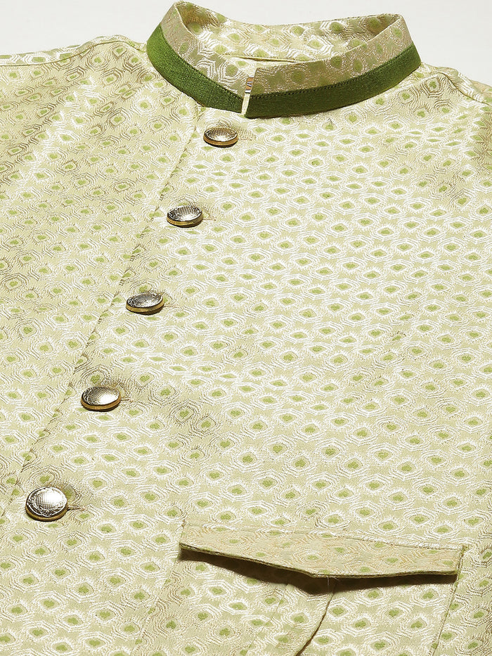 Kisah Men Gold Kurta Jacket Set