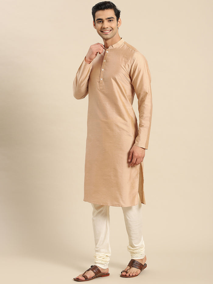 Kisah Men Gold Kurta Jacket Set
