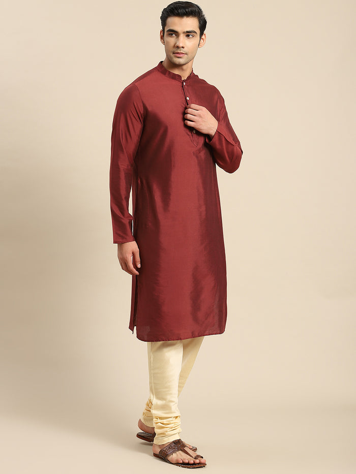 Kisah Men Gold Kurta Jacket Set