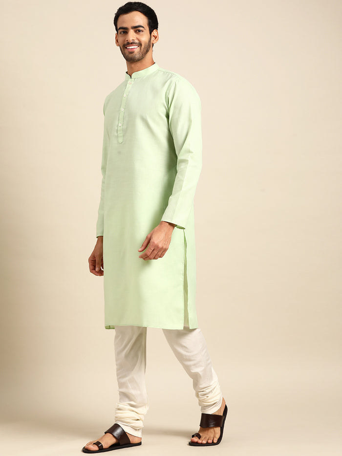 Kisah men Green kurta jacket set