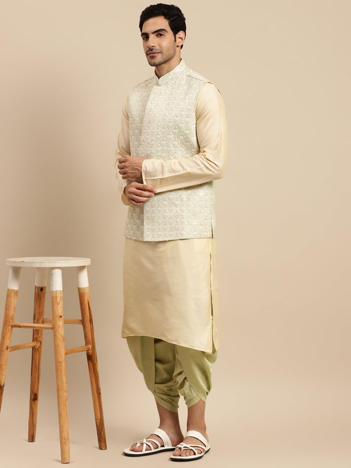 Kisah men Green nehru jacket (Set of 1)