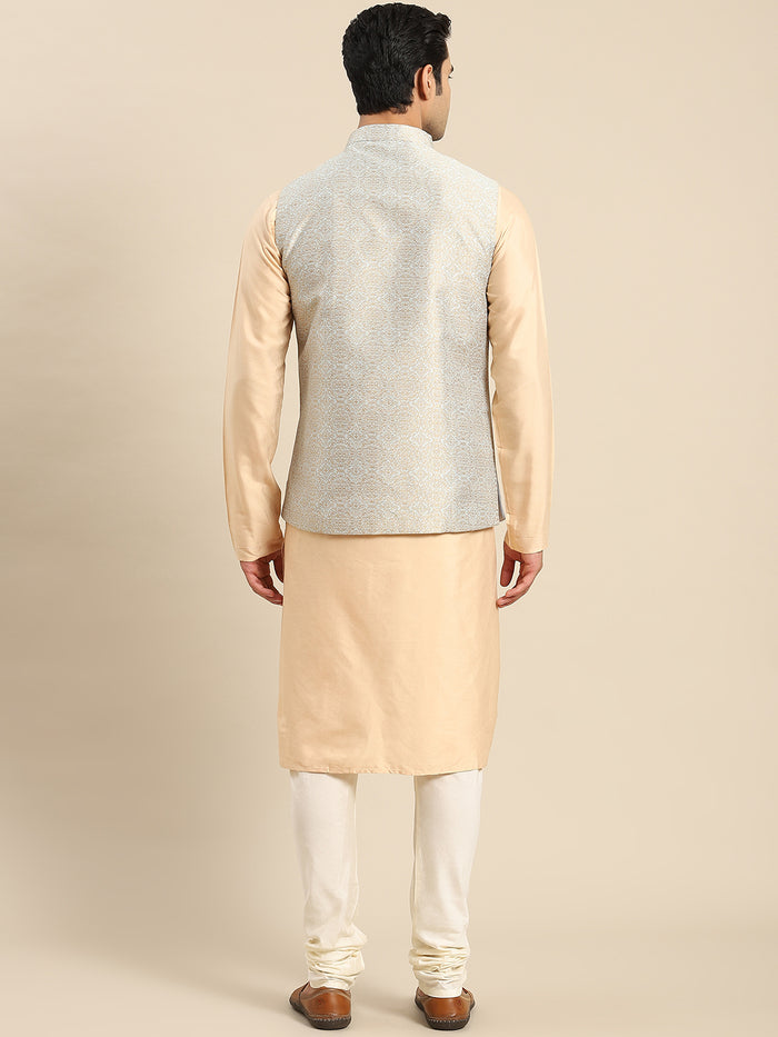 Kisah Men grey Kurta Jacket Set