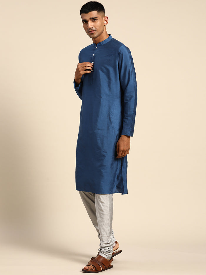 Kisah Men Navy blue Color Kurta Jacket Set