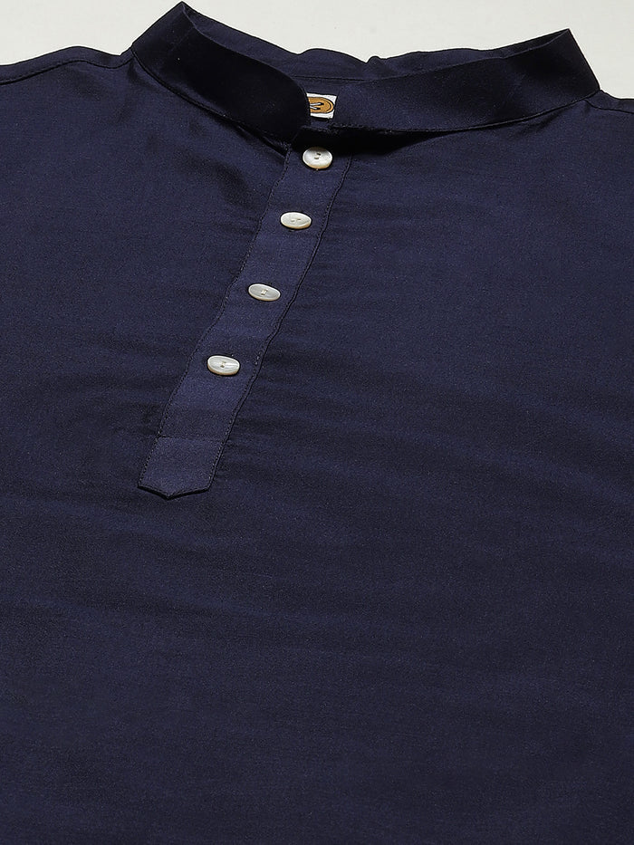 Kisah Men Navy Blue Kurta Jacket Set