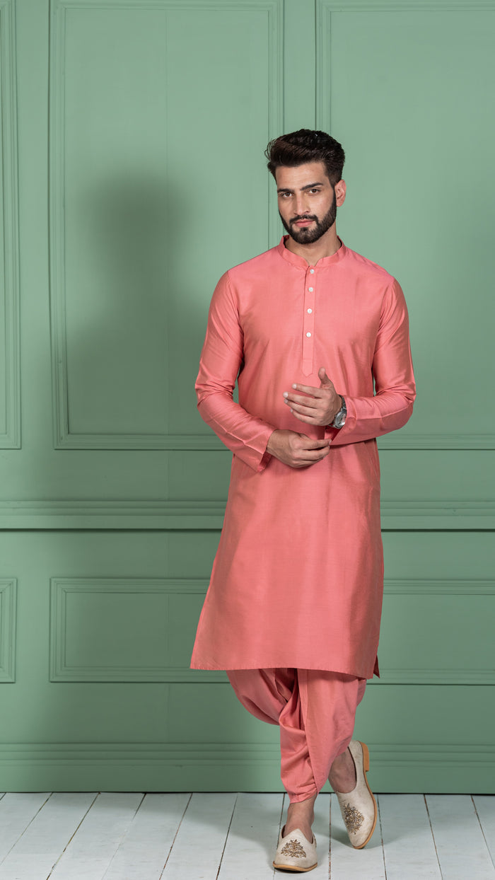 Kisah Men Olive Kurta Jacket Set