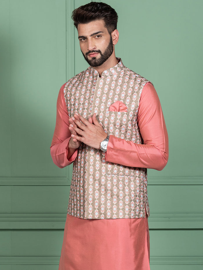 Kisah Men Olive Nehru Jacket (Set of 1)