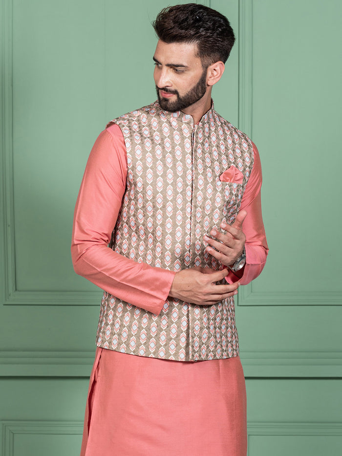 Kisah Men Olive Nehru Jacket (Set of 1)