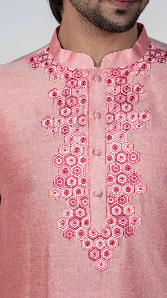 Kisah Men Pink Kurta Set