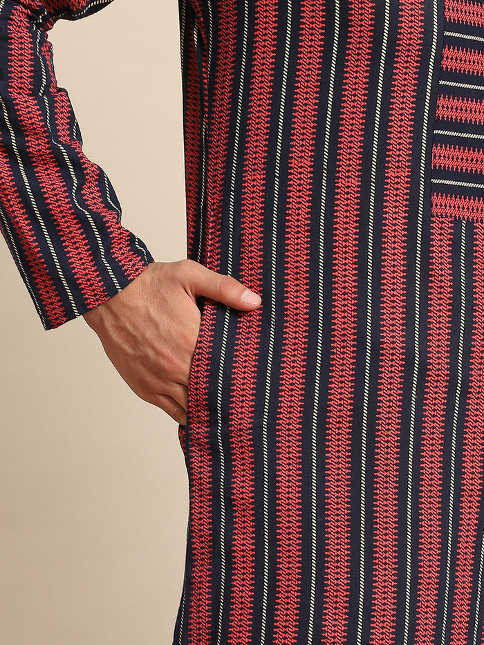 Kisah Men Red Kurta Set