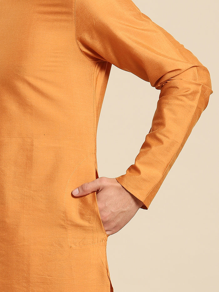 Kisah Men Taupe Kurta Jacket Set