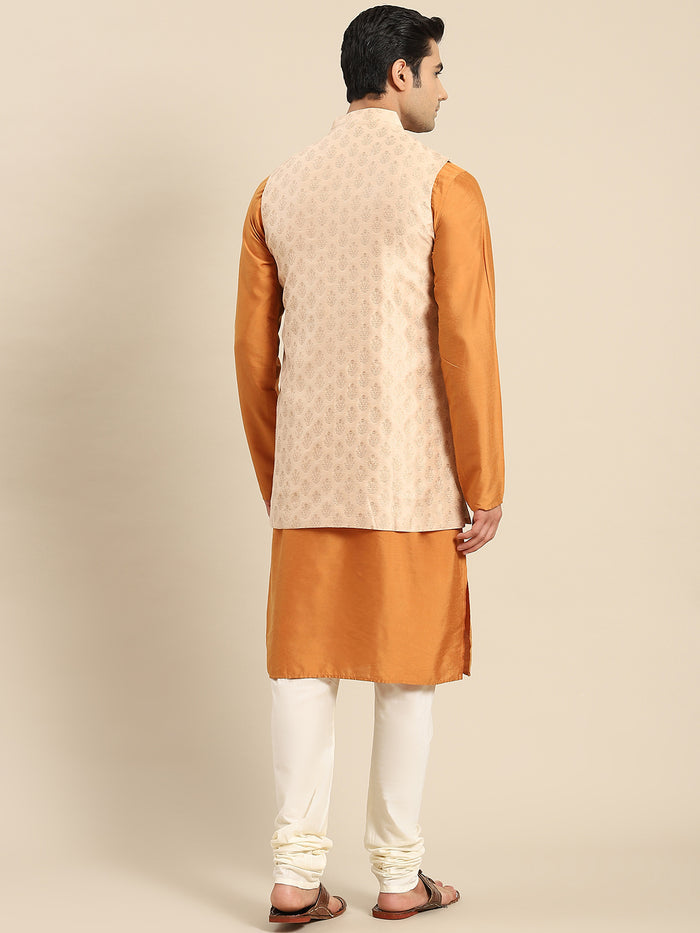 Kisah Men Taupe Kurta Jacket Set