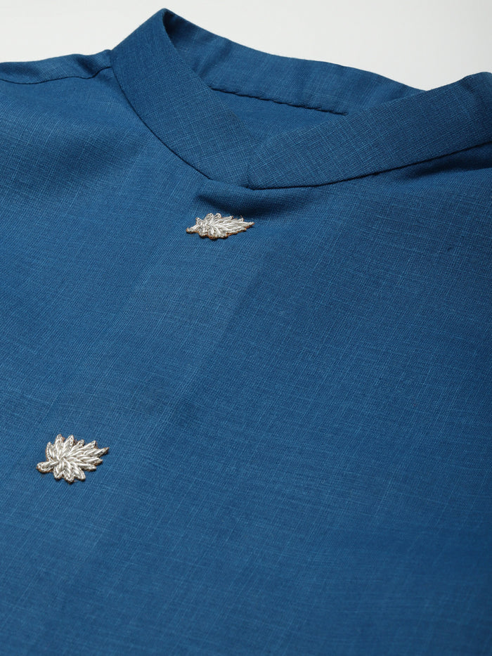 Kisah men Turquoise Blue kurta jacket set