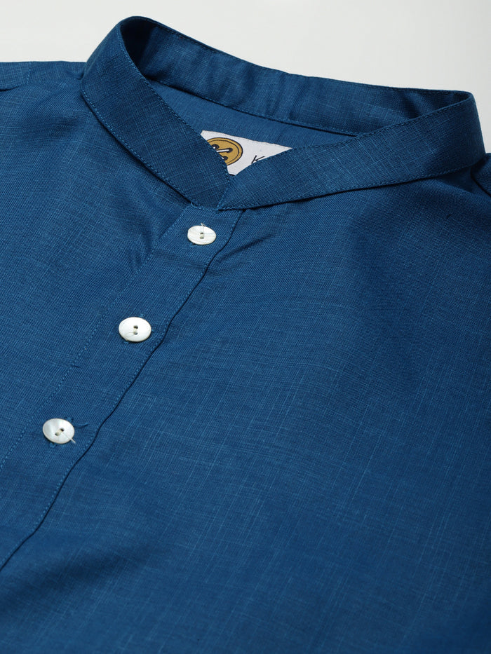 Kisah men Turquoise Blue kurta jacket set