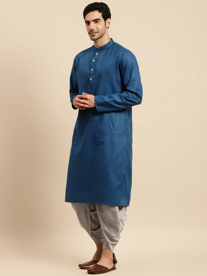 Kisah men Turquoise Blue kurta jacket set