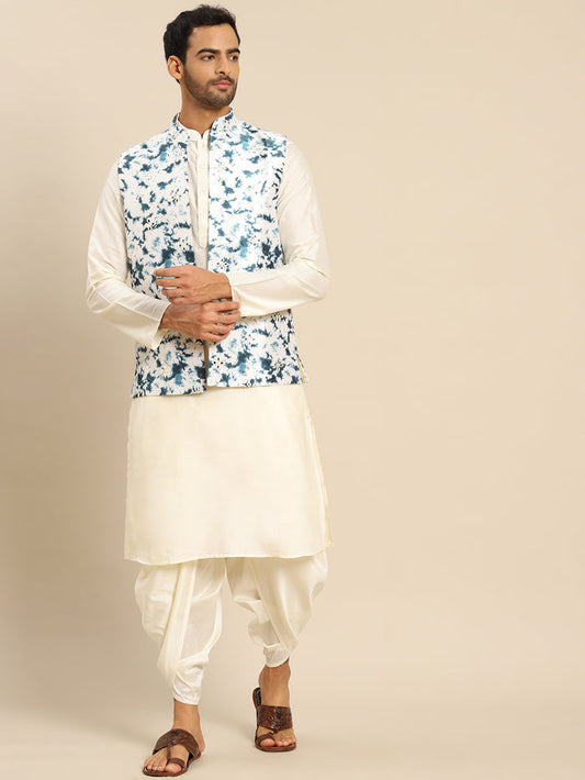 Kisah men White kurta jacket set