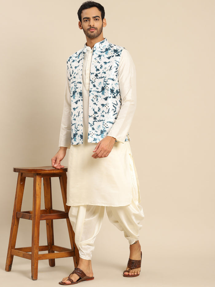 Kisah men White kurta jacket set