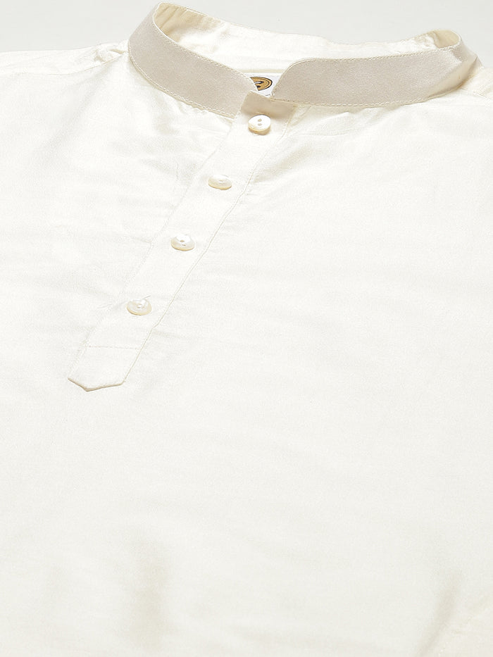 Kisah Men White Kurta Jacket Set