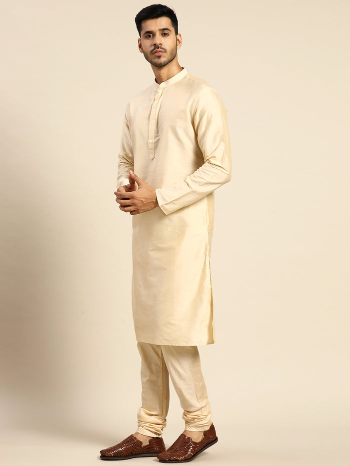 Kisah Men Yellow Color Kurta Jacket Set
