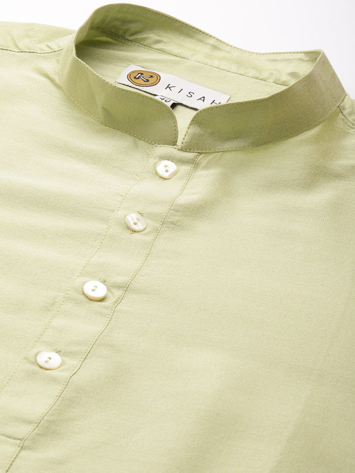Kisah Men Yellow Color Kurta Jacket Set