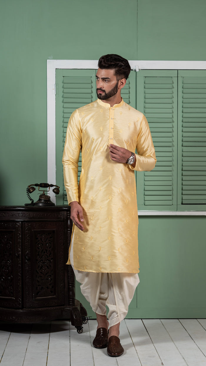 Kisah Men Yellow Kurta Set