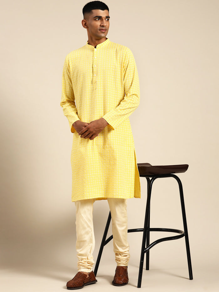 Kisah Men Yellow Kurta Set