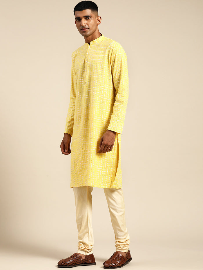 Kisah Men Yellow Kurta Set
