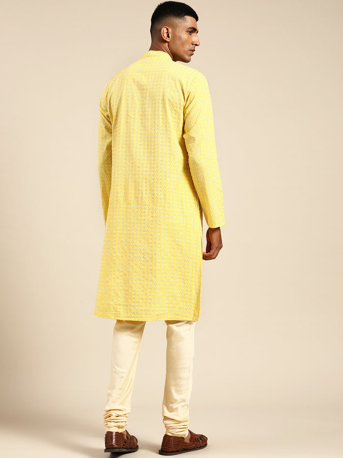 Kisah Men Yellow Kurta Set