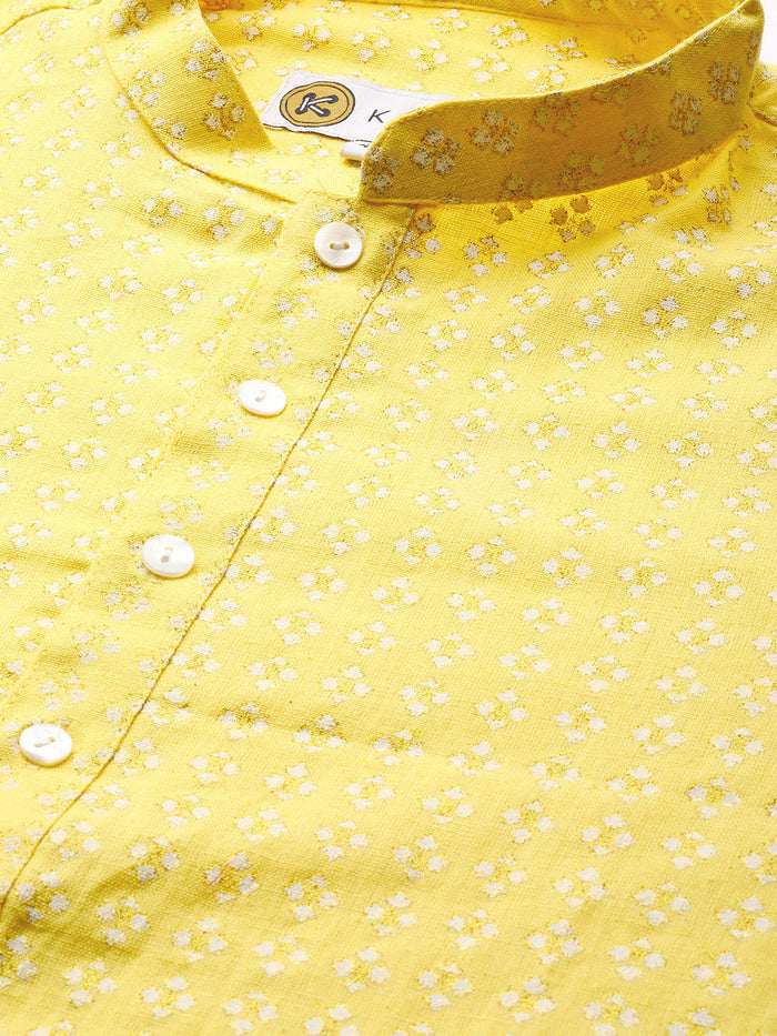 Kisah Men Yellow Kurta Set