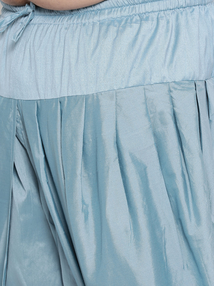 Kisah Men's Blue Indowestern Set With Dhoti
