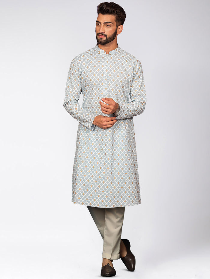 Kisah Men's Blue Kurta Trousers Set