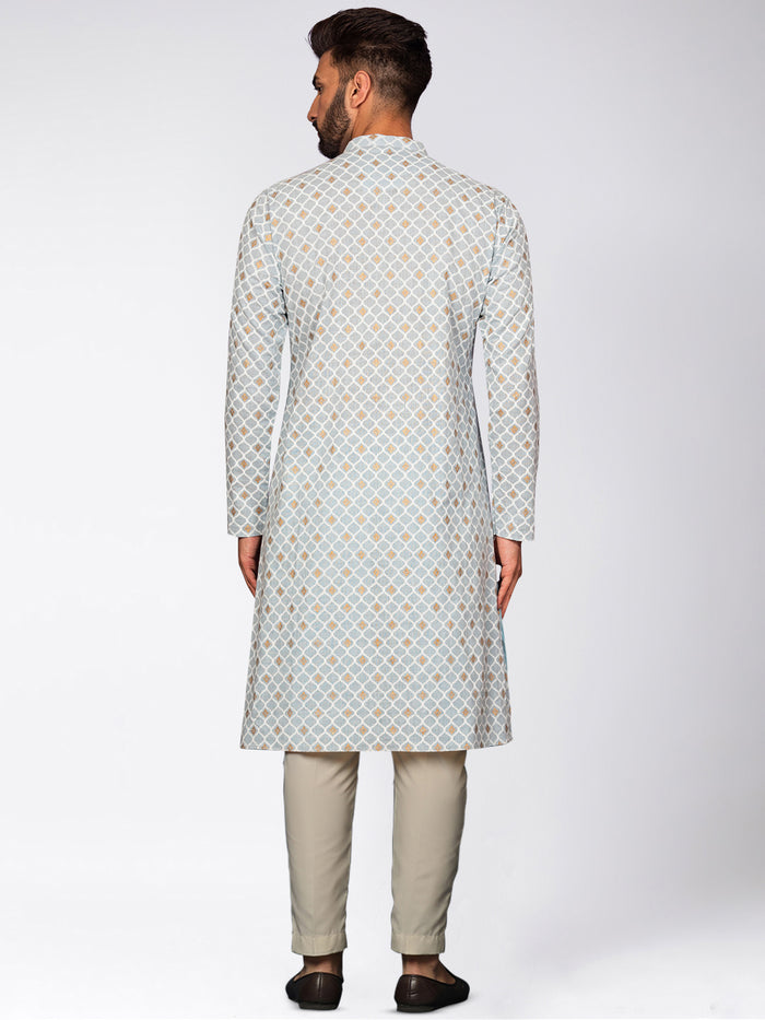 Kisah Men's Blue Kurta Trousers Set