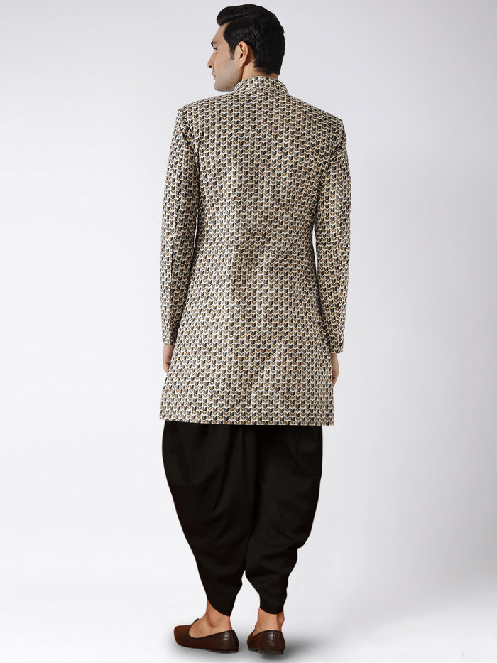Kisah Men's Grey Indowestern Set With Dhoti
