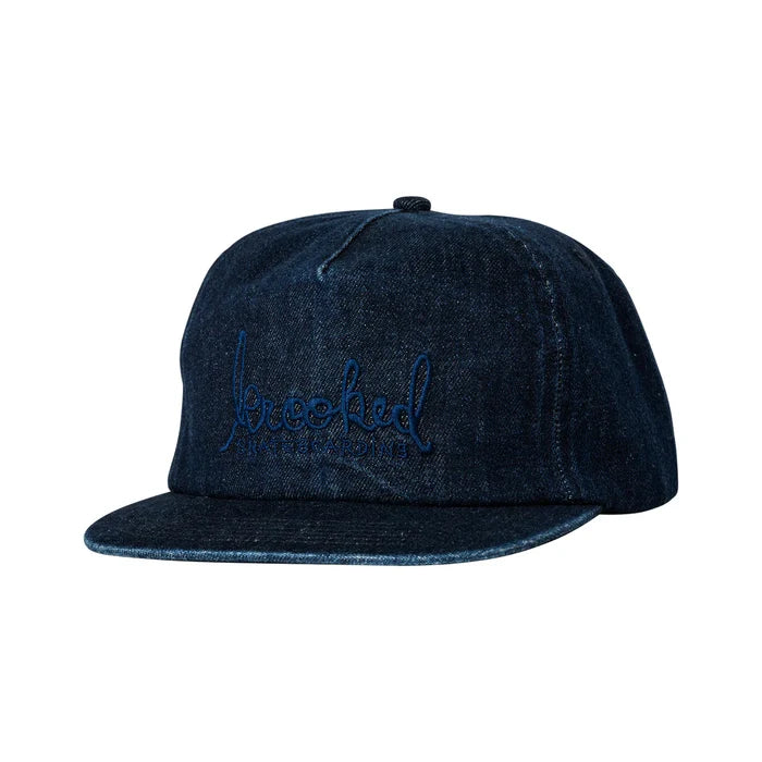 Krooked - Skript Snapback Hat (Denim)