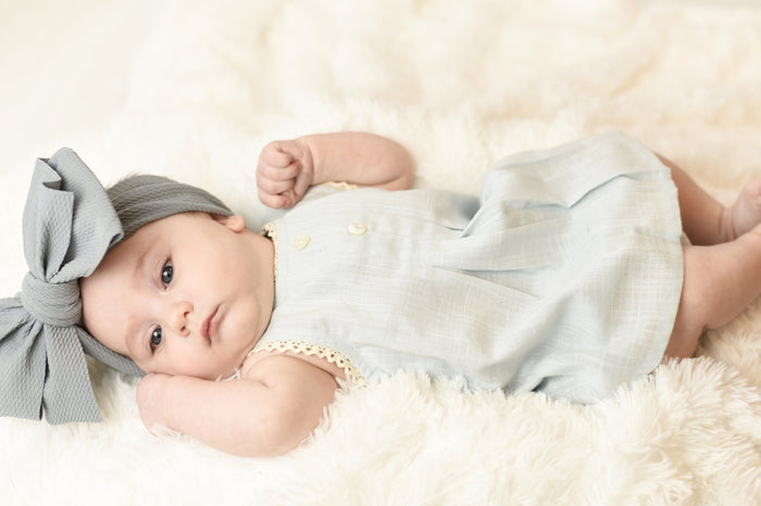 Lace & Box-Pleat Dress & Diaper Cover Set Dress Yo Baby Wholesale