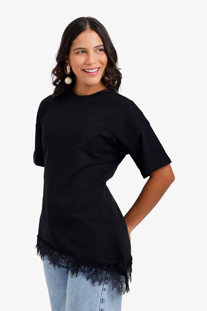 Lace-Detailed Top