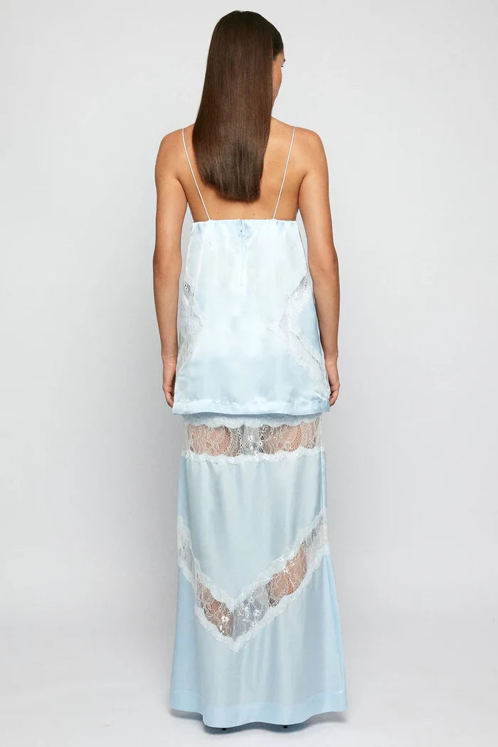Lace Panel Slip Top - Sky Blue SWF