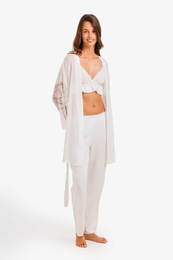 Lace Sleeve 3-Piece Pyjama