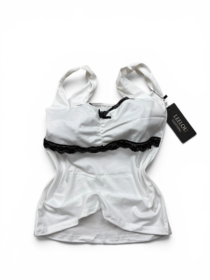 Lace Trim Fitted Top