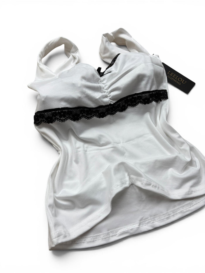Lace Trim Fitted Top