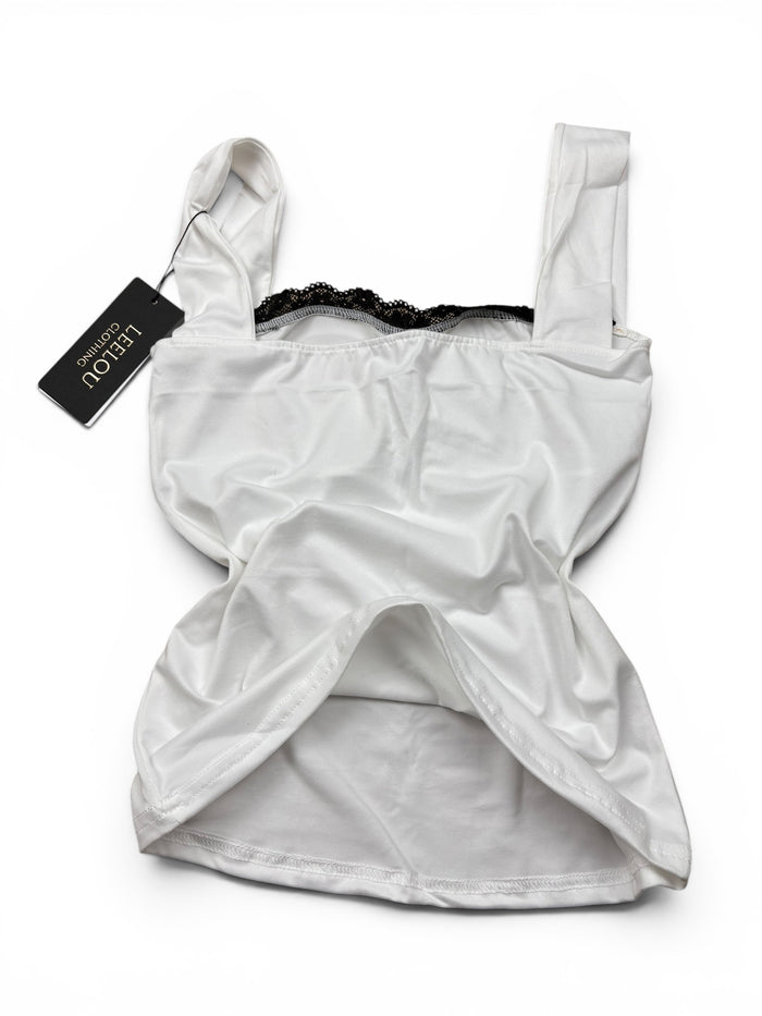 Lace Trim Fitted Top